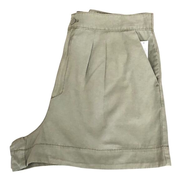 Joie NWT Women Flattering Pleated High Rise Subtle A-line Shorts XL Faded Cactus - Picture 3 of 15